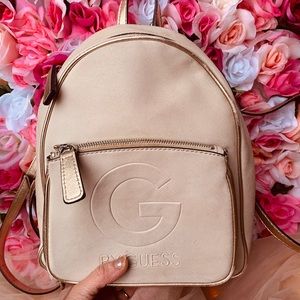 Guess Backpack Purse Pink & Rose Gold Color